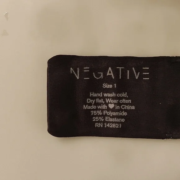 Negative Underwear Size 1 Black Bra Glace - Picture 5 of 5